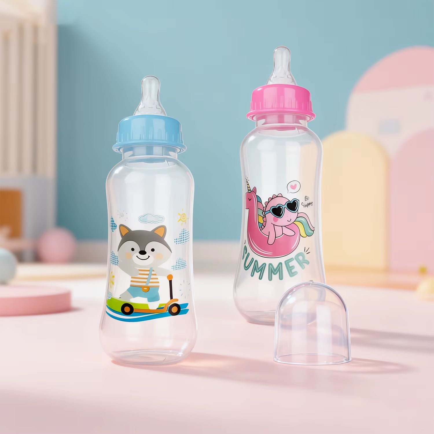 250Ml Baby Feeding Bottle Is Suitable for 0-36 Months, Non-Leaking, Anti-Drop, Casualpattern, BPA Free,Photography Accessories