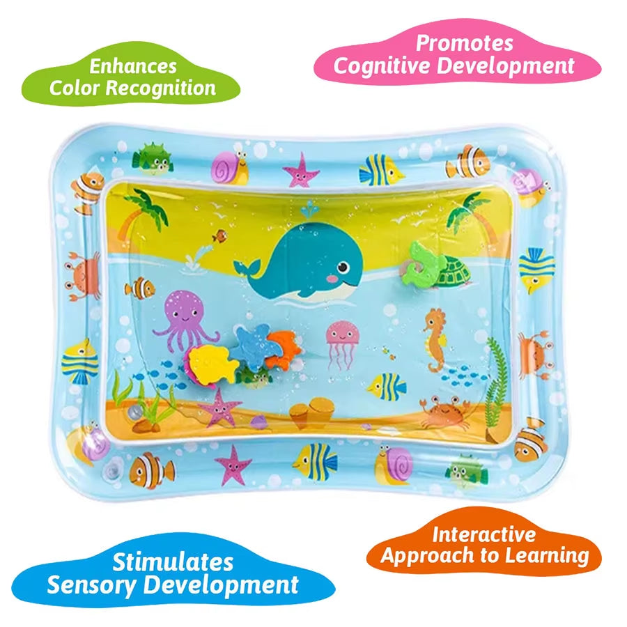 Baby Water Play Mat Inflatable Cushion PVC Infant Tummy Time Toddler Water Pad for Kids Early Education Developing Activity Toys